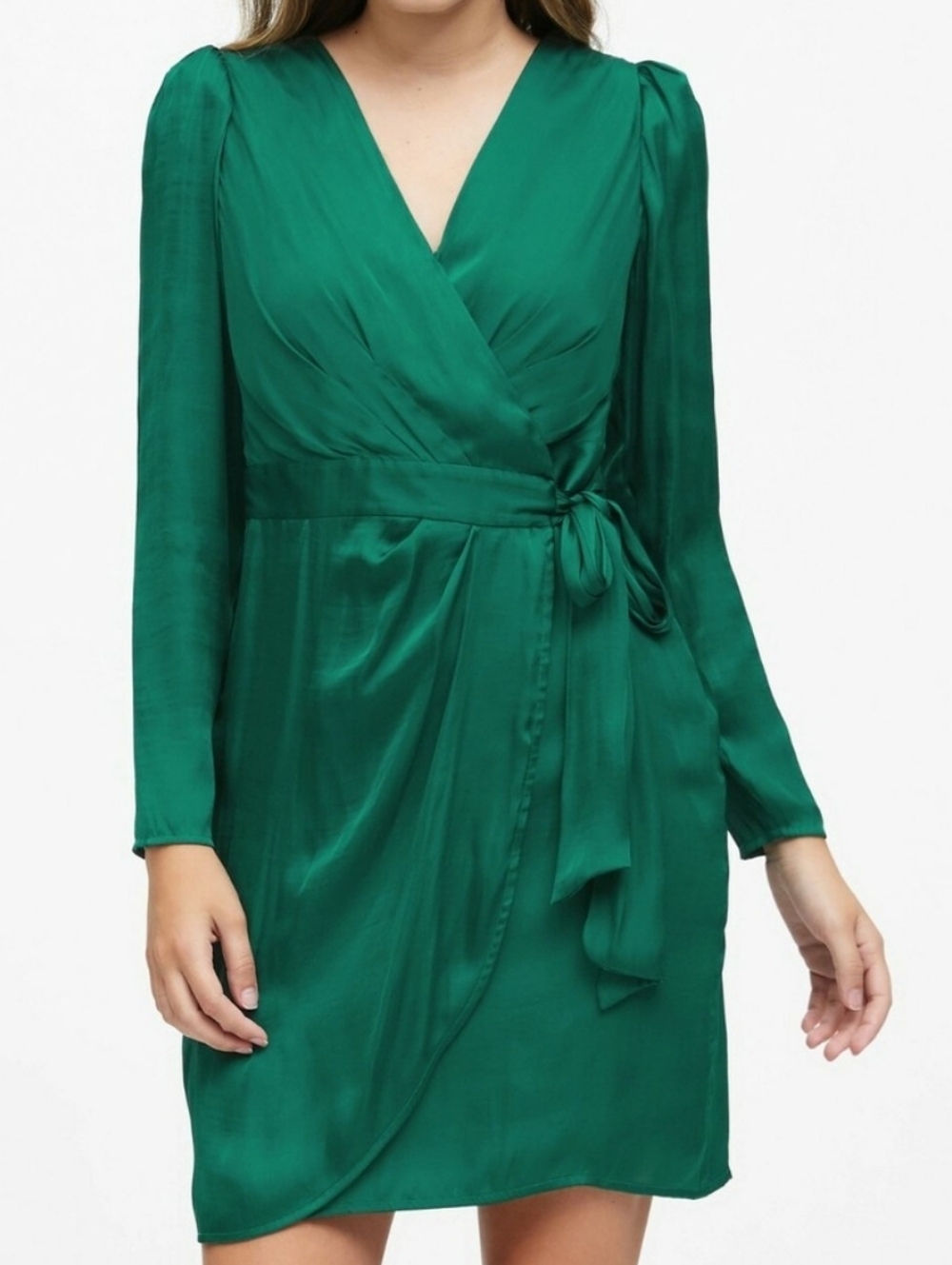 Banana Republic Puff Sleeve Mini Wrap Dress